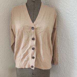 Women's Beige Cardigan Sweater